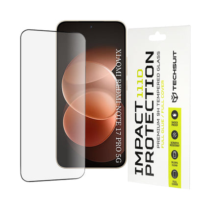 Folie de protectie Ecran Techsuit pentru Xiaomi Redmi Note 17 Pro / Note 17 Pro Max, Sticla Securizata, Full Glue, 111D, Neagra