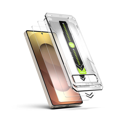 Folie de protectie Ecran Techsuit TitanGlass CrystalHD pentru Samsung Galaxy S26, Sticla Securizata, Full Glue, Set 2 bucati