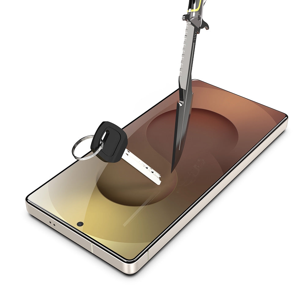 Folie de protectie Ecran Techsuit TitanGlass CrystalHD pentru Samsung Galaxy S26, Sticla Securizata, Full Glue, Set 2 bucati