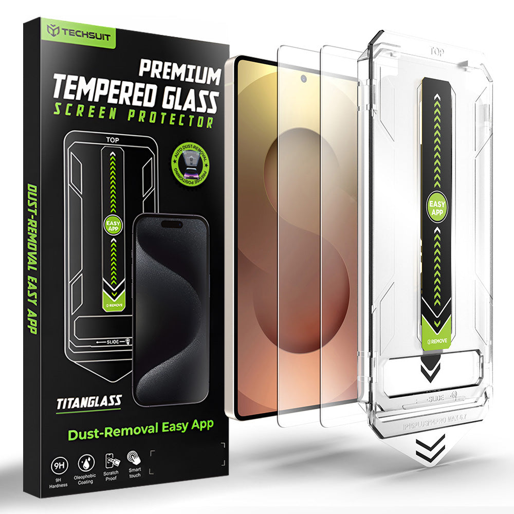 Folie de protectie Ecran Techsuit TitanGlass CrystalHD pentru Samsung Galaxy S26 Ultra, Sticla Securizata, Full Glue, Set 2 bucati