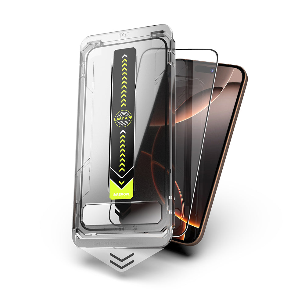 Folie de protectie Ecran Techsuit TitanGlass pentru Apple iPhone 15 Pro Max, Sticla Securizata, Full Glue, Set 2 bucati, Neagra