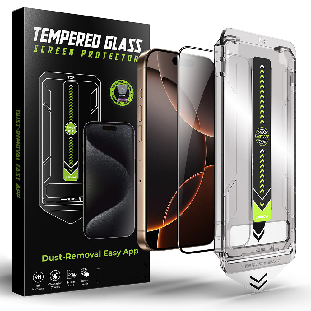 Folie de protectie Ecran Techsuit TitanGlass pentru Apple iPhone 17e / 16e / 14 / 13 Pro, Sticla Securizata, Full Glue, Neagra