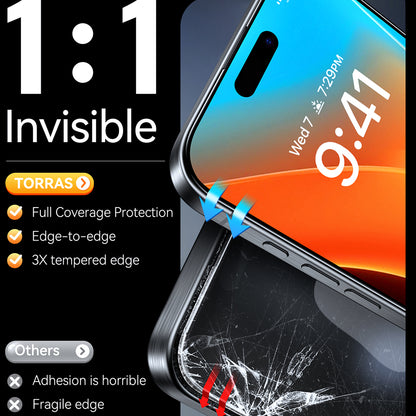 Folie de protectie Ecran Torras GlassGo Install Master pentru Apple iPhone 16 Plus, Sticla Securizata, Full Glue, Neagra