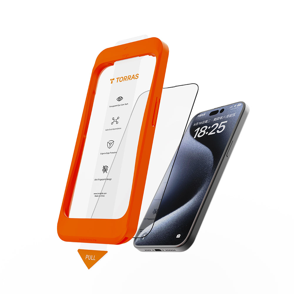 Folie de protectie Ecran Torras GlassGo Install Master pentru Apple iPhone 16, Sticla Securizata, Full Glue, Neagra