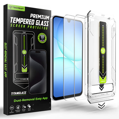 Folie de protectie Techsuit TitanGlass CrystalHD pentru Samsung Galaxy A17 5G / A16 5G A166 / A16 4G A165, Sticla Securizata, Set 2 bucati