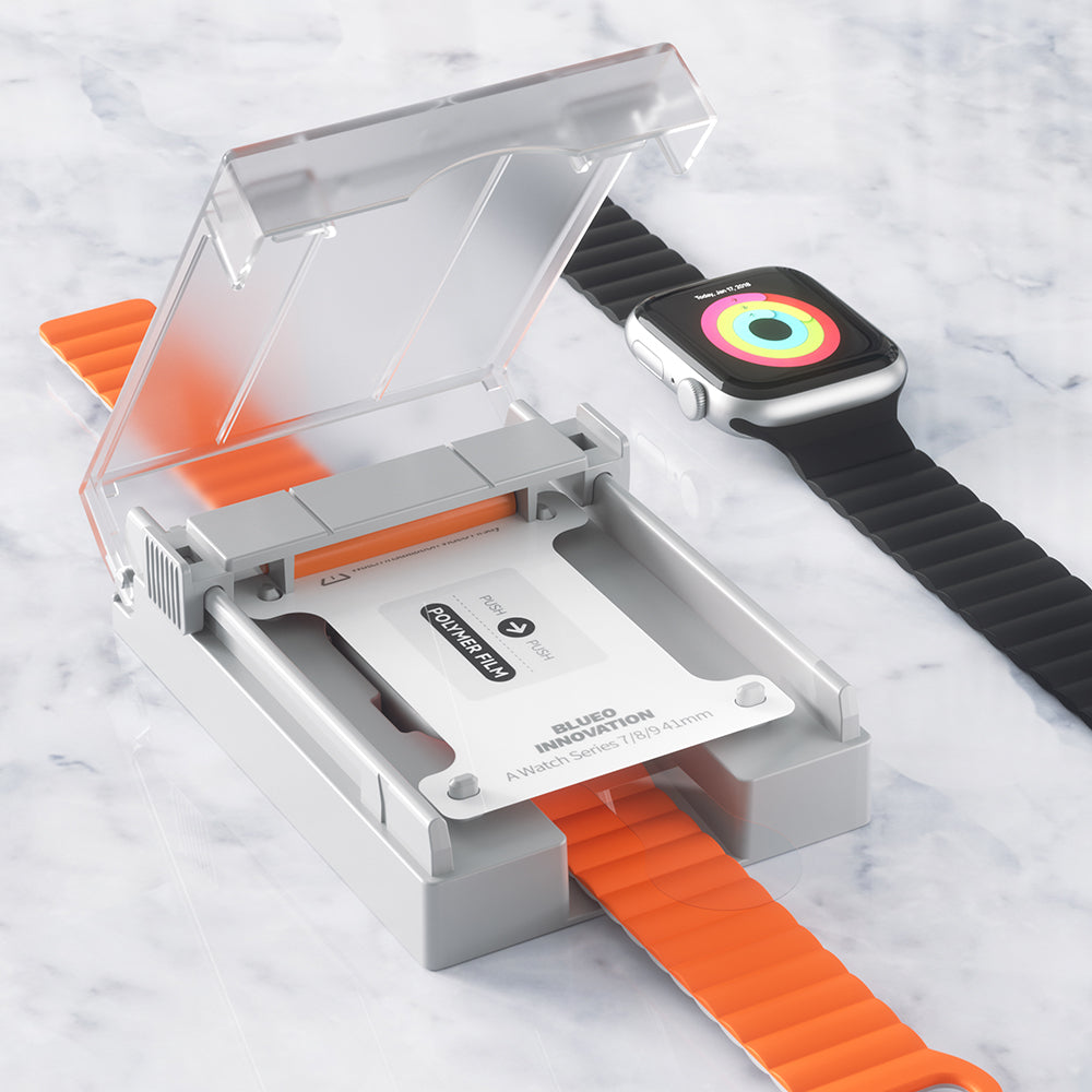 Folie Protectie Blueo High Molecule pentru Apple Watch 40mm Series, Sticla Securizata, Neagra
