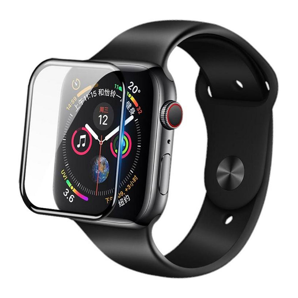 Folie Protectie Blueo High Molecule pentru Apple Watch 44mm Series, Sticla Securizata, Neagra