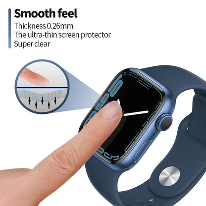 Folie Protectie Blueo High Molecule pentru Apple Watch 44mm Series, Sticla Securizata, Neagra