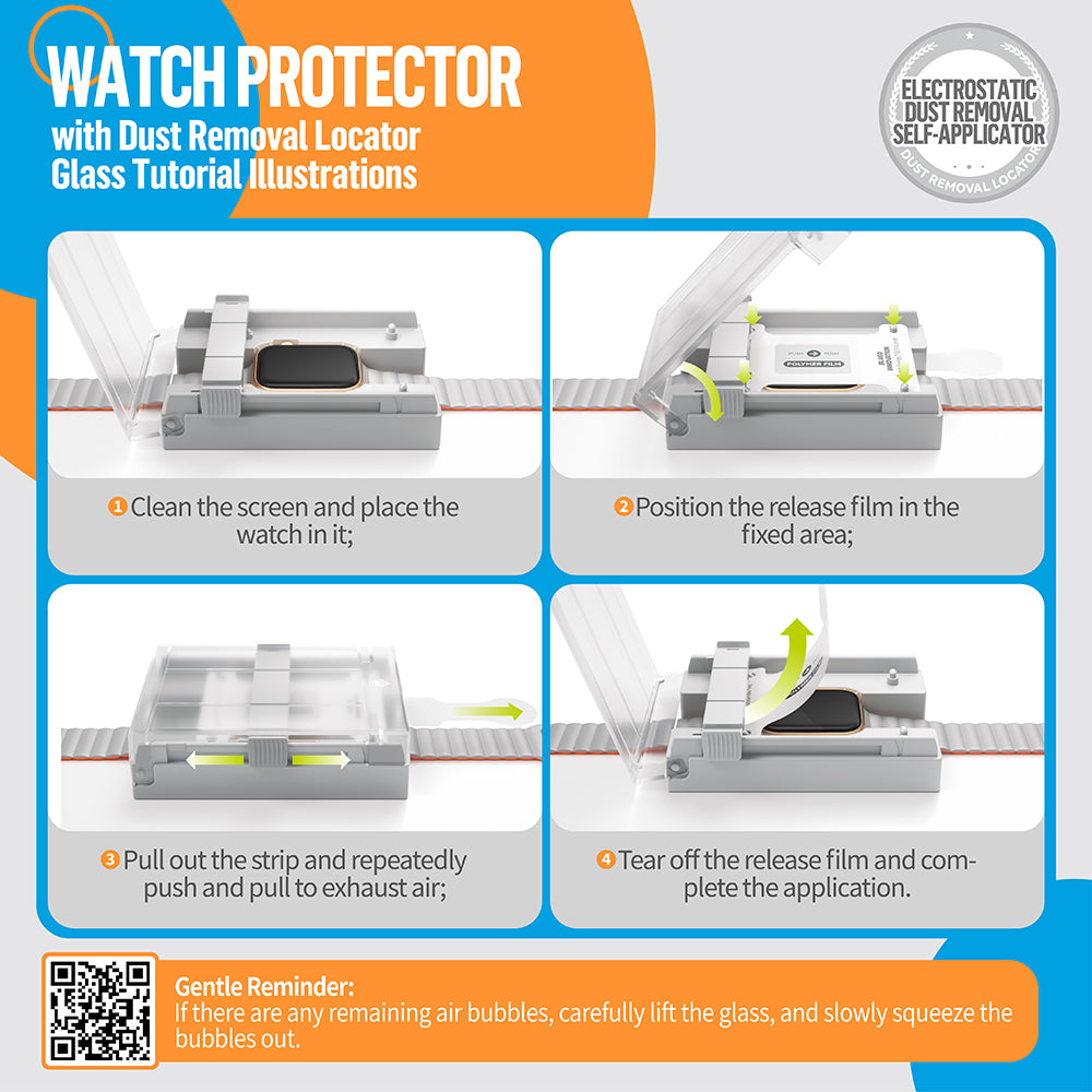 Folie Protectie Blueo High Molecule pentru Apple Watch 44mm Series, Sticla Securizata, Neagra