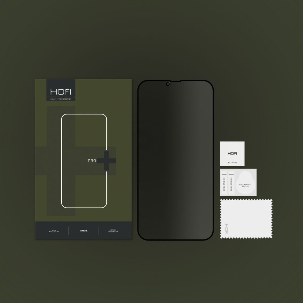 Folie de protectie Ecran Privacy HOFI PRO+ pentru Apple iPhone 17e / 16e / 14 / 13 Pro, Sticla Securizata, Full Glue