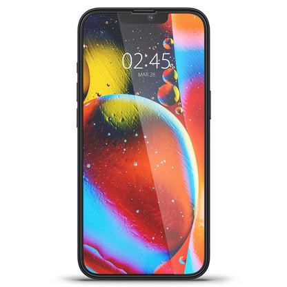 Folie de protectie Ecran Spigen GlastR Slim pentru Apple iPhone 17e / 16e / 14 / 13 Pro, Sticla Securizata, Full Glue, Neagra AGL03392