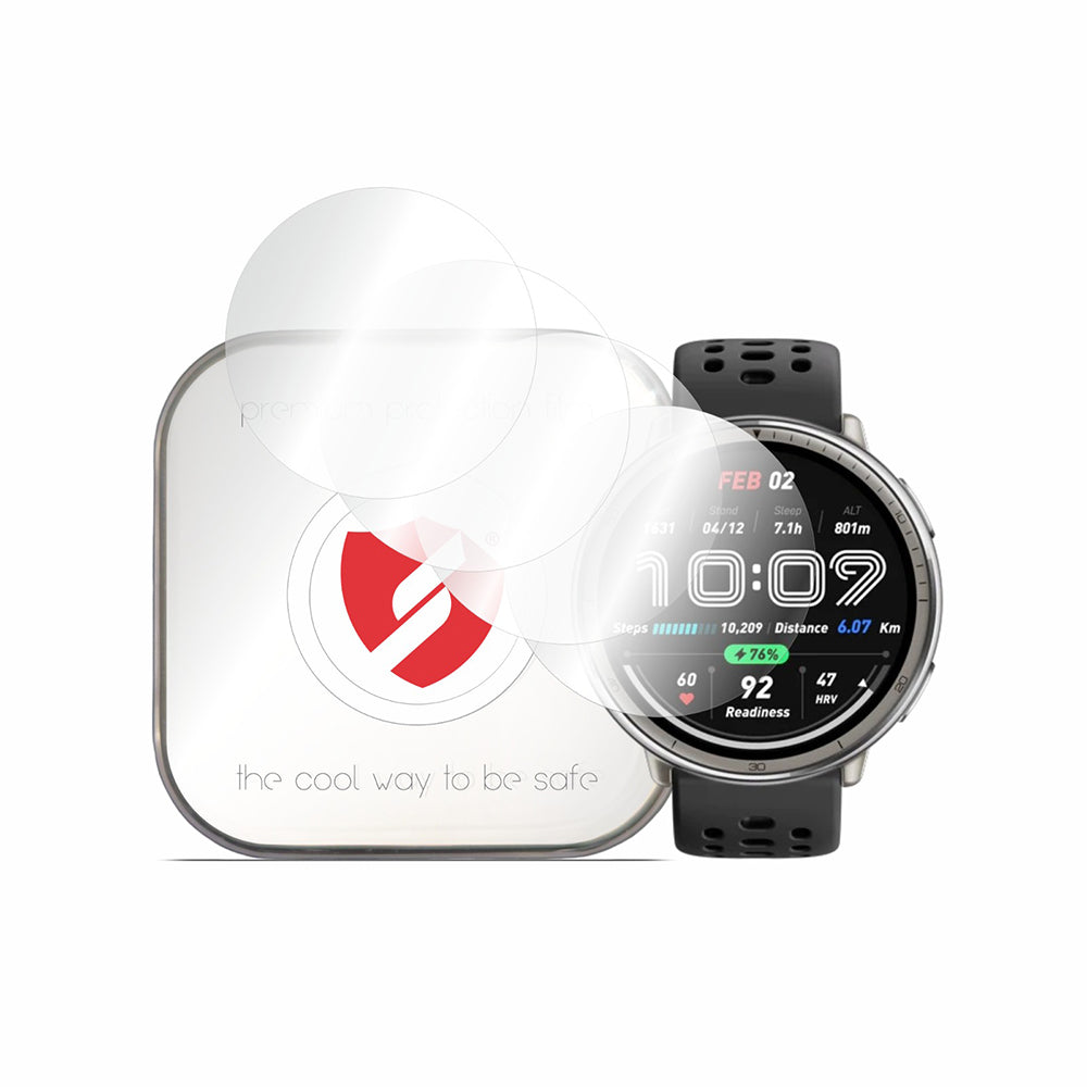 Folie Protectie Smart Protection Premium Classic pentru Amazfit Active 2 (Round), Set 4 bucati, Plastic