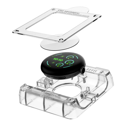 Folie Protectie  Spigen Elite Shield EZ FIT pentru Google Pixel Watch 41mm Series, Set 2 bucati, Sticla Securizata, Transparenta AFL08524