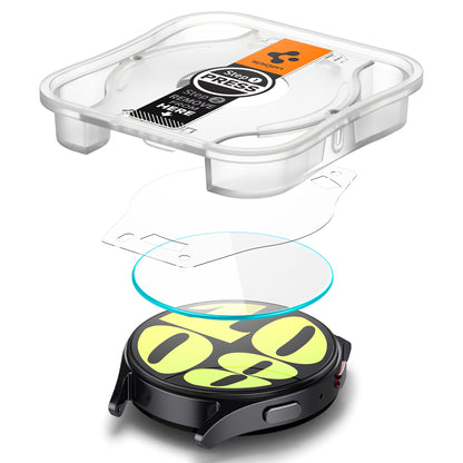 Folie Protectie Spigen GlastR EZ FIT pentru Samsung Galaxy Watch7 / Watch6 / Watch5 / Watch4 44mm Series, Set 2 bucati, Sticla Securizata AGL08493