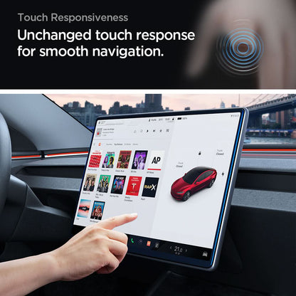 Folie Protectie Spigen GlastR EZ FIT Anti-Glare FC pentru Navigatie Tesla Y (2026 / 2025) / 3 (2026 / 2025 / 2024), Sticla Securizata AGL07152
