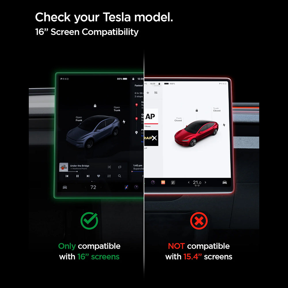 Folie Protectie Spigen GlastR EZ FIT Anti-Glare pentru Navigatie Tesla Y 2026 Premium / Performance, Sticla Securizata AGL10819