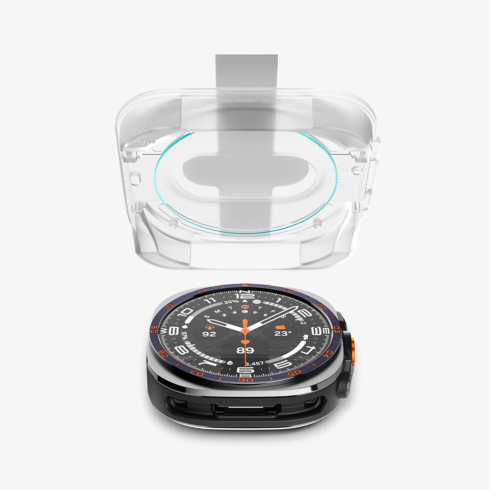 Folie Protectie Spigen GlastR EZ FIT pentru Samsung Galaxy Watch Ultra2, Sticla Securizata, Set 2 bucati AGL11758