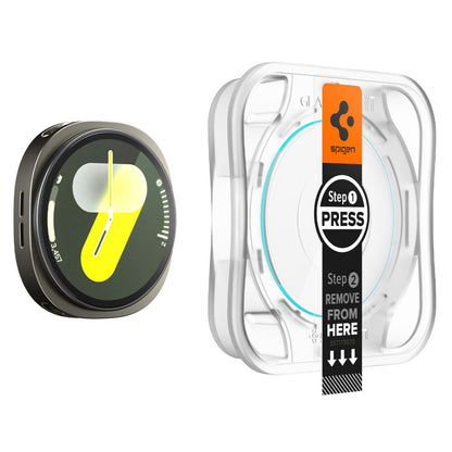 Folie Protectie Spigen GlastR EZ FIT pentru Samsung Galaxy Watch8 40mm, Set 2 bucati, Sticla Securizata AGL09876