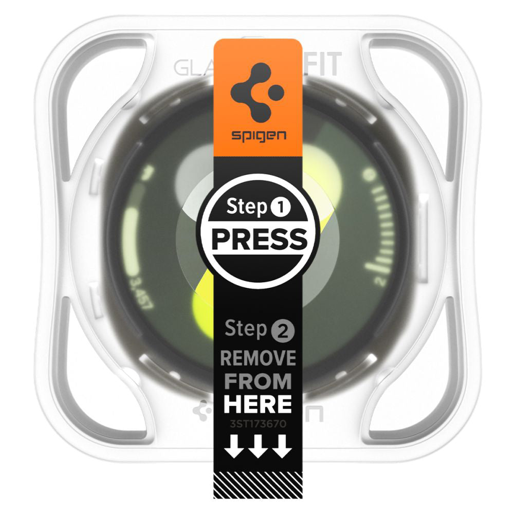 Folie Protectie Spigen GlastR EZ FIT pentru Samsung Galaxy Watch8 44mm, Set 2 bucati, Sticla Securizata AGL09874