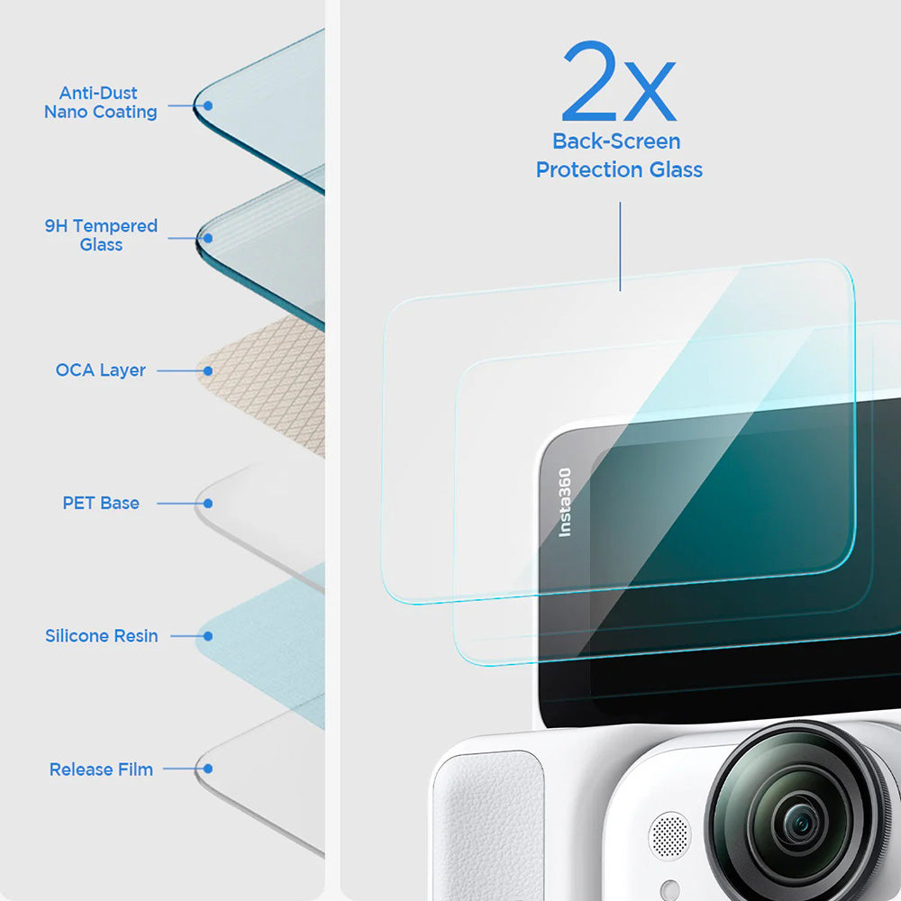 Folie Protectie Ecran Spigen GlastR Slim pentru Insta360 Go Ultra, Sticla Securizata, Set 2 bucati AGL11171