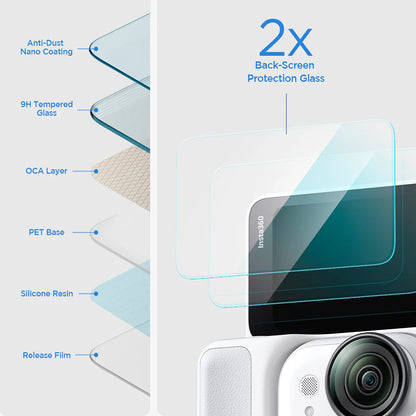 Folie Protectie Ecran Spigen GlastR Slim pentru Insta360 Go Ultra, Sticla Securizata, Set 2 bucati AGL11171