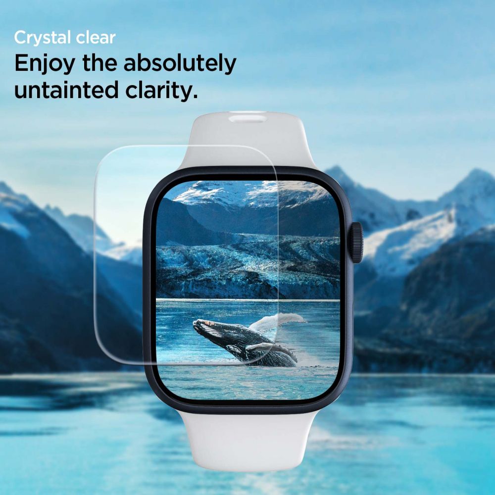 Folie Protectie Spigen Neo Flex pentru Apple Watch 45mm / 44mm / 42mm Series, Set 3 bucati, Plastic AFL04049