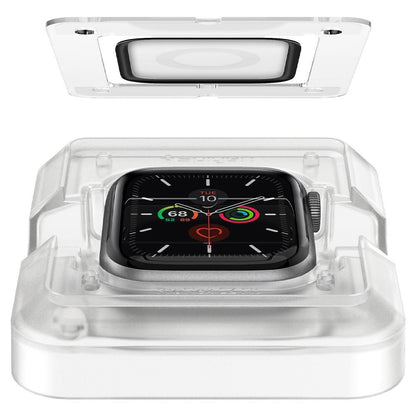 Folie Protectie Spigen ProFlex EZ FIT pentru Apple Watch 44mm Series, Set 2 bucati, Sticla Flexibila, Neagra