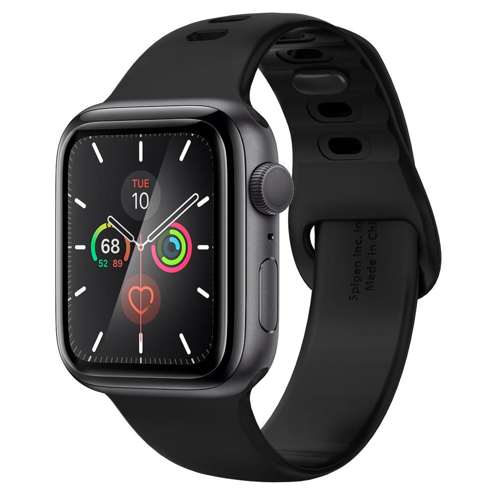 Folie Protectie Spigen ProFlex EZ FIT pentru Apple Watch 44mm Series, Set 2 bucati, Sticla Flexibila, Neagra