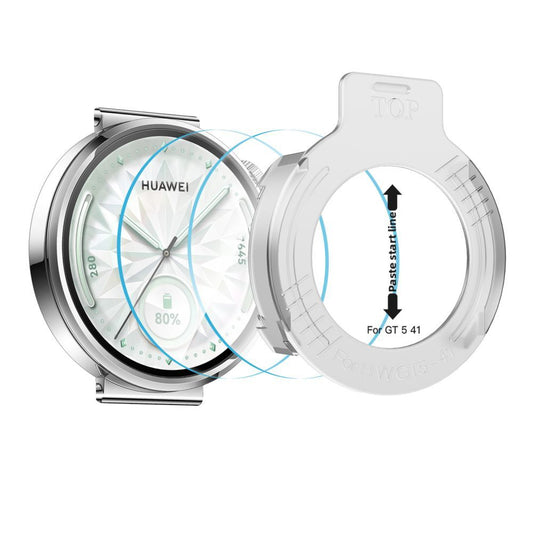 Folie Protectie Tech-Protect Easy Set+ pentru Huawei Watch GT 5 41mm, Set 2 bucati, Sticla Securizata