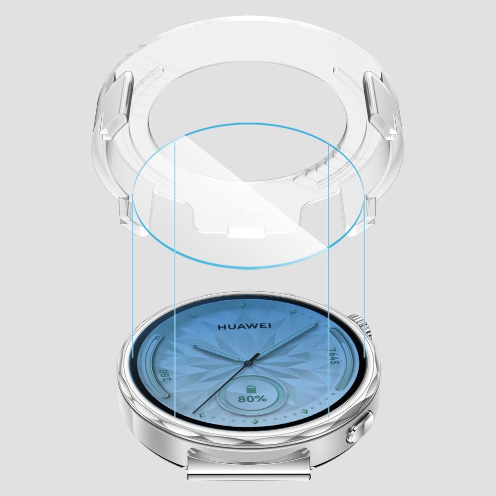 Folie Protectie Tech-Protect Easy Set+ pentru Huawei Watch GT 5 41mm, Set 2 bucati, Sticla Securizata