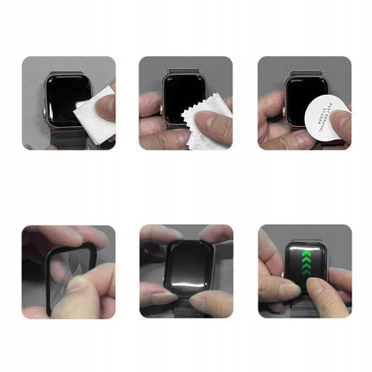 Folie Protectie Tech-Protect Flex+ pentru Apple Watch 46mm Series, Set 2 bucati, Sticla Flexibila, Neagra