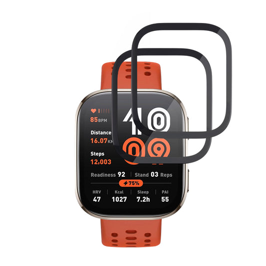 Folie Protectie Techsuit Nano Flex pentru Amazfit Bip 6, Set 2 bucati, Plastic, Neagra