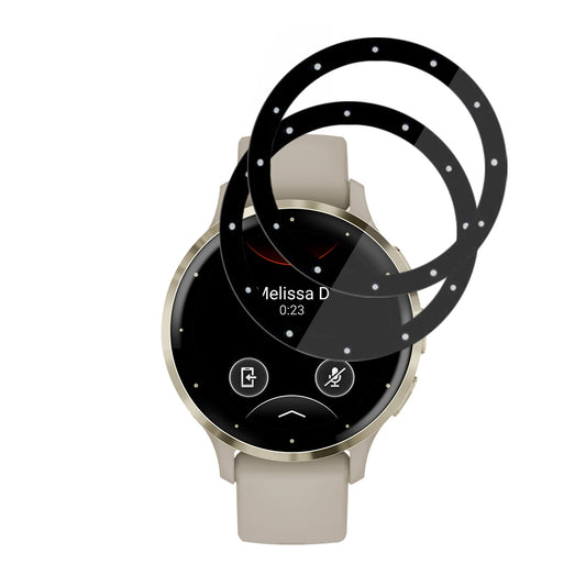 Folie Protectie Techsuit Nano Flex pentru Garmin Venu 3S, Set 2 bucati, Plastic, Neagra