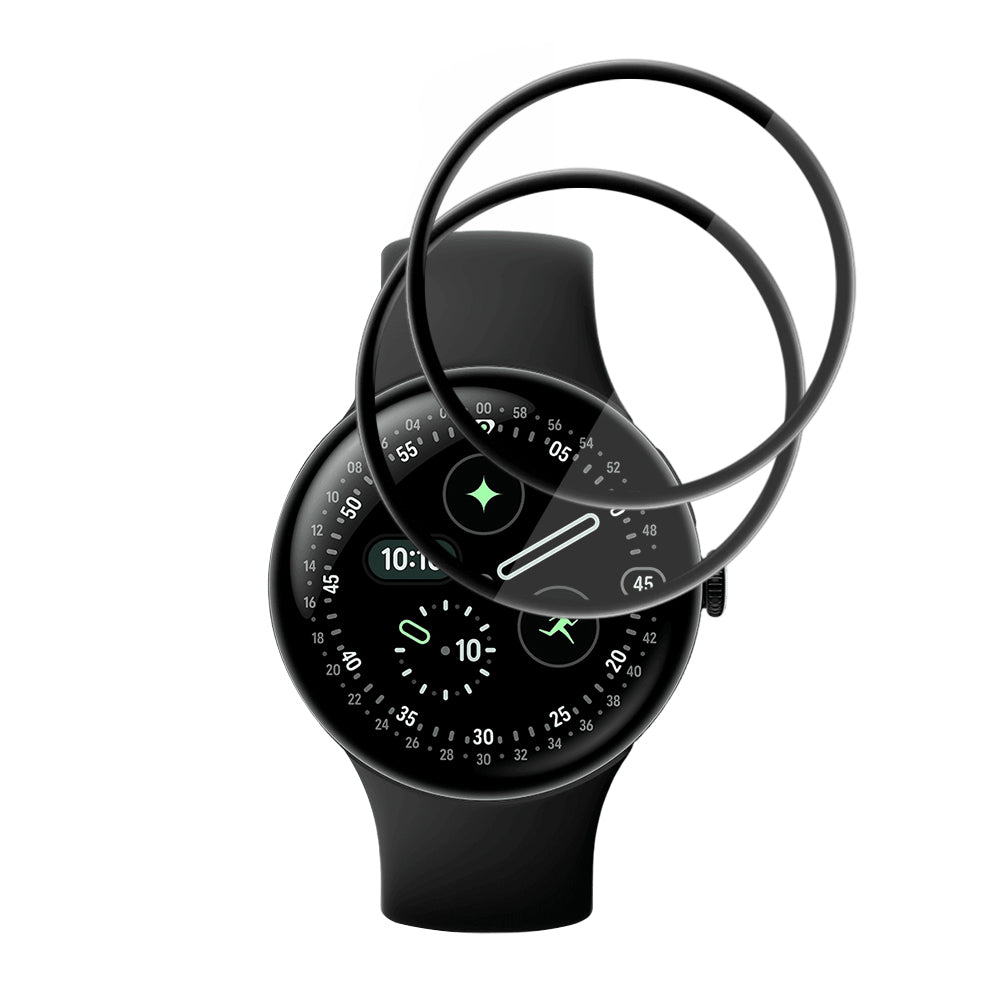 Folie Protectie Techsuit Nano Flex pentru Google Pixel Watch 4 45mm, Set 2 bucati, Plastic, Neagra