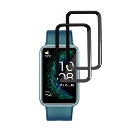 Folie Protectie Techsuit Nano Flex pentru Huawei Watch FIT SE, Set 2 bucati, Plastic, Neagra