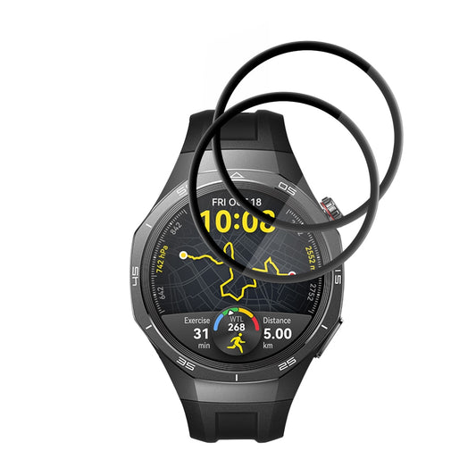 Folie Protectie Techsuit Nano Flex pentru Huawei Watch GT 5 Pro 46mm, Set 2 bucati, Plastic, Neagra