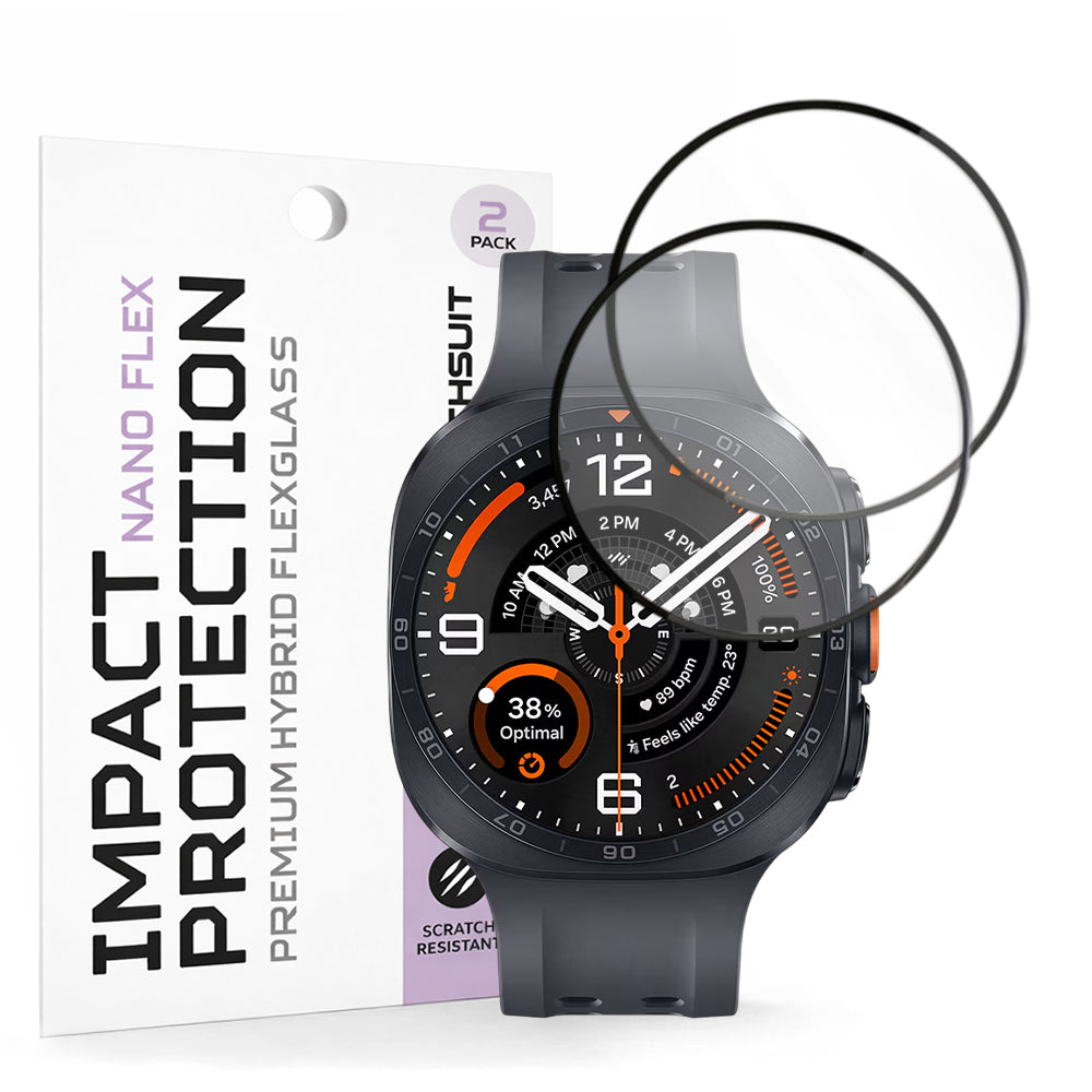 Folie Protectie Techsuit Nano Flex pentru Samsung Galaxy Watch Ultra2, Plastic, Set 2 bucati, Neagra