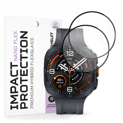 Folie Protectie Techsuit Nano Flex pentru Samsung Galaxy Watch Ultra2, Plastic, Set 2 bucati, Neagra