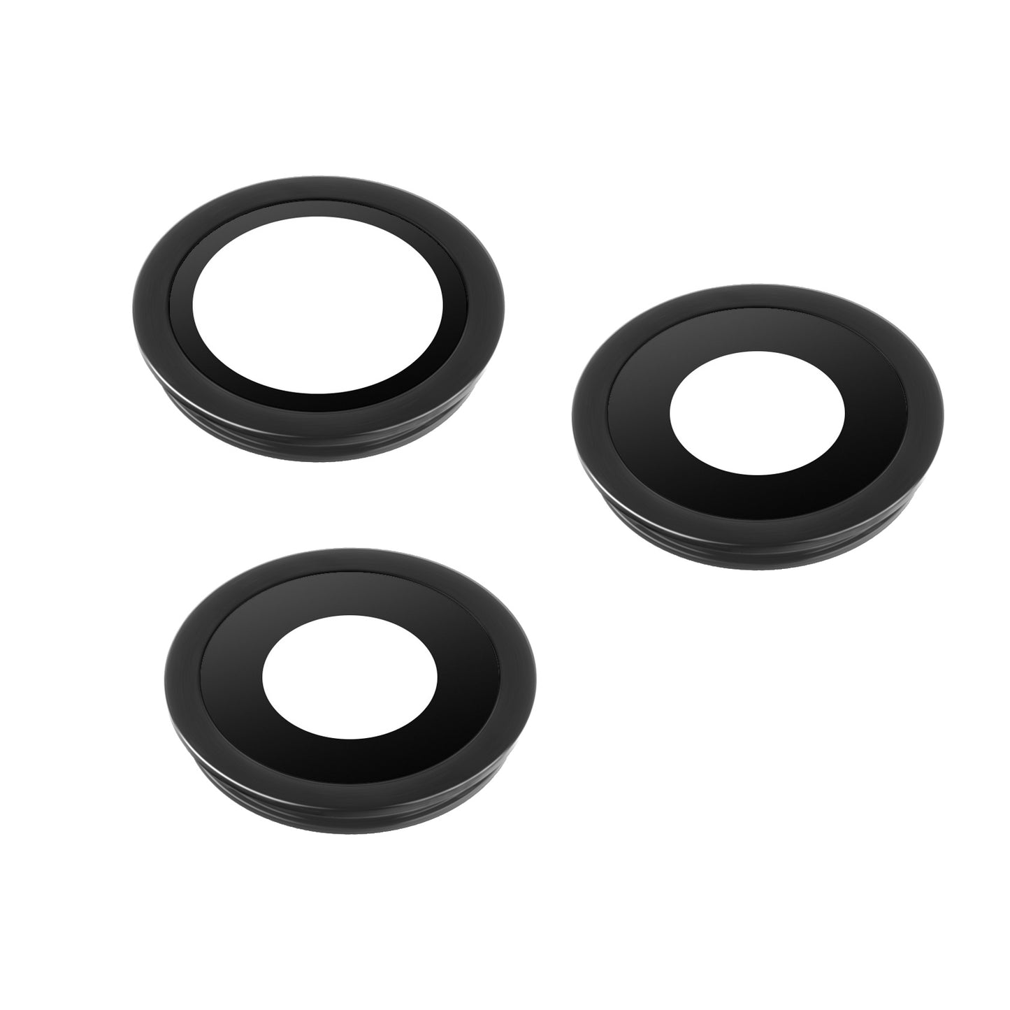 Geam Camera Spate Apple iPhone 11 Pro / 11 Pro Max, Wide + UltraWide + Telephoto, cu Rama, Negru