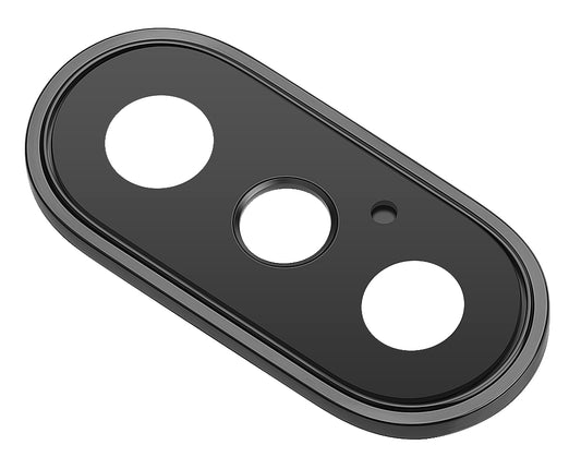 Geam Camera Spate Apple iPhone XS Max, cu Rama, Negru