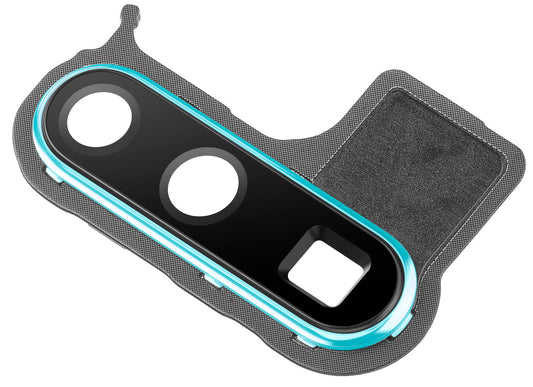 Geam Camera Spate Huawei P30 Pro, cu Rama, Albastru