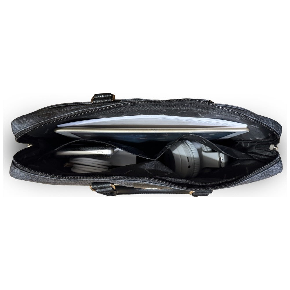Geanta Guess 4G Round Classic Logo pentru Laptop 16inch, Neagra