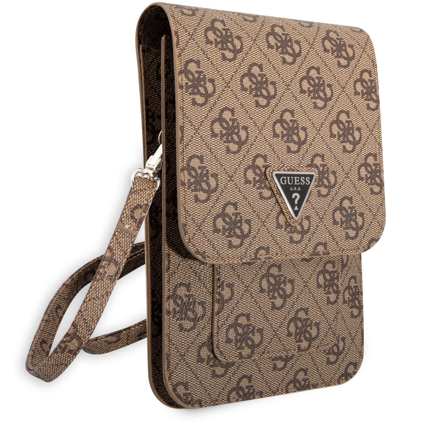 Geanta Universala pentru Telefon, Guess, 4G Triangle Logo, Maro
