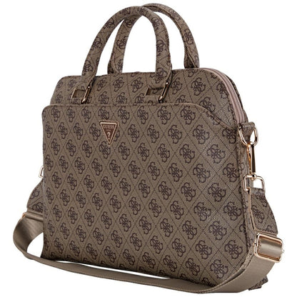 Geanta Guess 4G Triangle Logo pentru Laptop 15inch, Maro