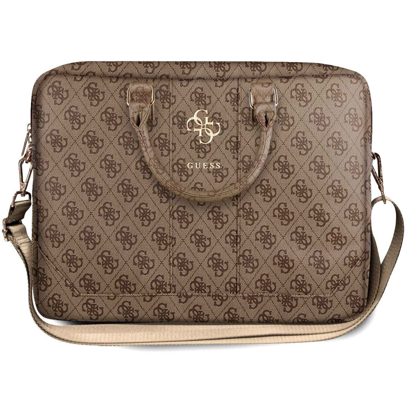 Geanta Guess 4G Metal Logo pentru Laptop 15inch - 16inch, Maro