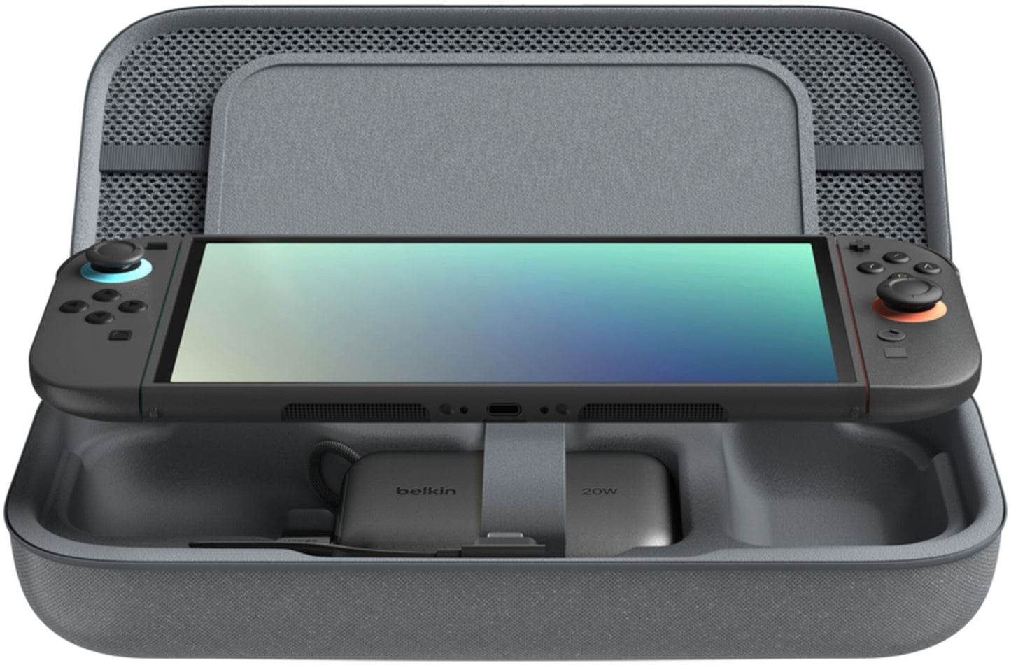 Geanta Protectie Belkin Charging pentru Consola Nintendo Switch 2 / Switch / Switch OLED, Gri ENA001hqCH-V2