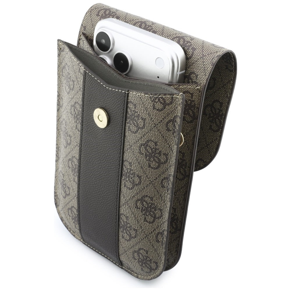 Geanta Universala pentru Telefon, Guess, 4G Classic Logo Stripe, Maro
