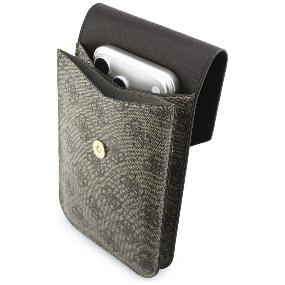 Geanta Universala pentru Telefon, Guess, 4G Grained Classic Logo, Maro