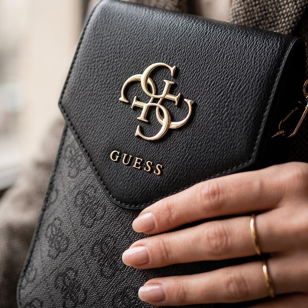 Geanta Universala pentru Telefon, Guess, 4G Grained Classic Logo, Neagra