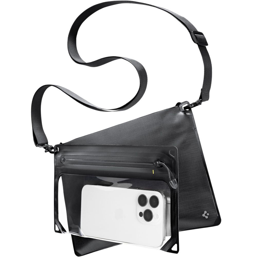 Geanta si Husa Waterproof Universala Spigen Crossbag, Neagra AMP09746